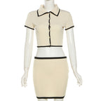 Women's Cropped Blazer and Skirt Set