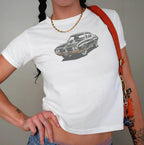 Women's Crop T-Shirt with Nostalgic Print