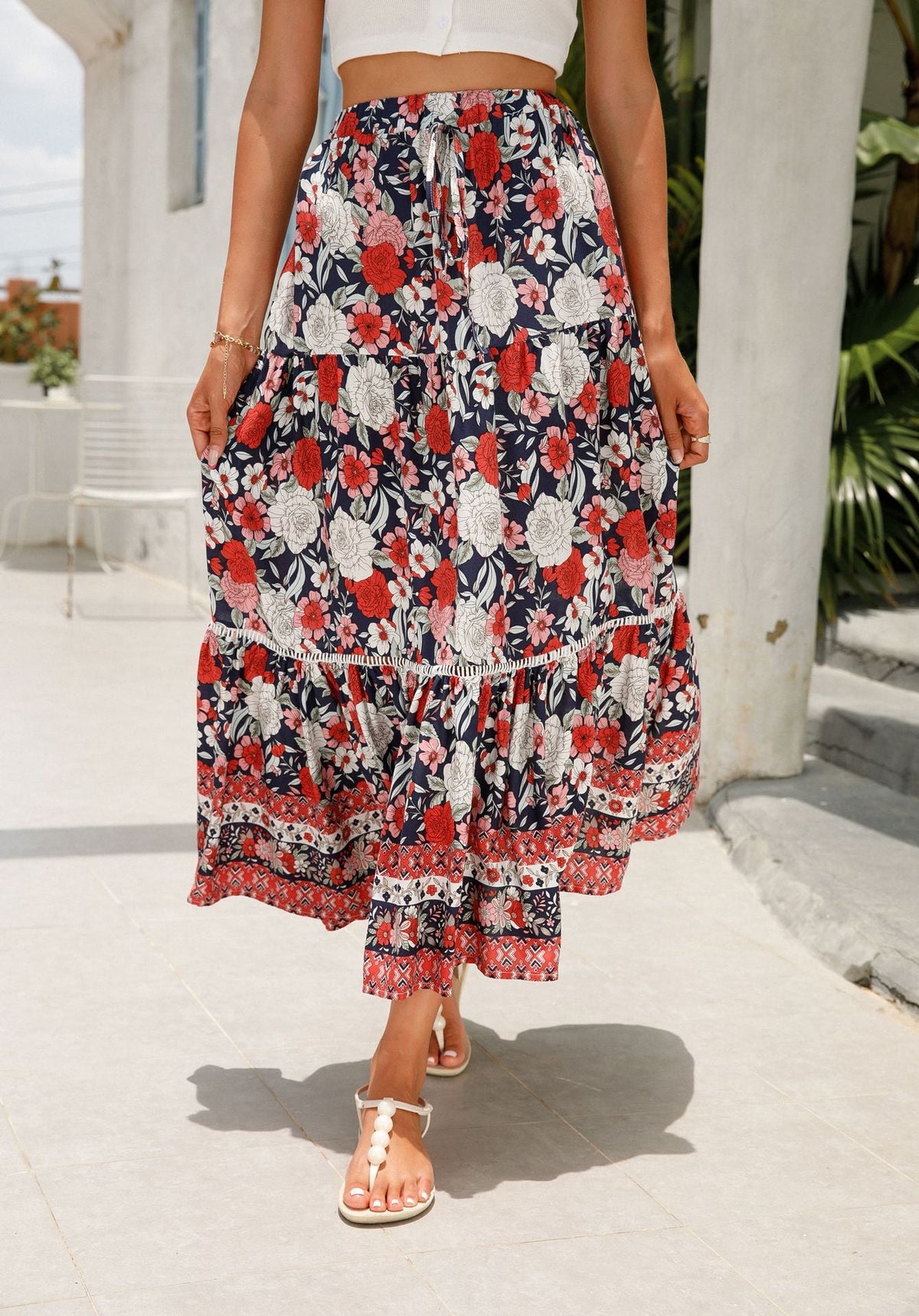 Women's Floral Maxi Skirt