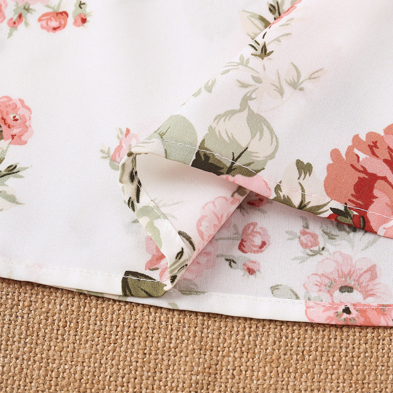 Women's Blouse with Ruffle Details and Floral Pattern