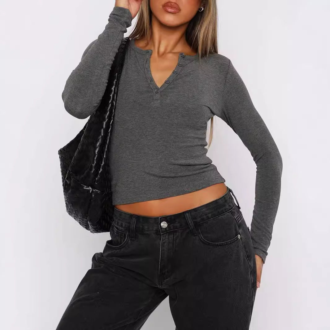 Women's Long Sleeve Button-Down Shirt, Slim Fit