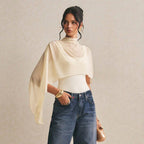 Women's Bodysuit with Elegant Chiffon Overlay