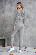 Women's Comfortable Hoodie Overall with Practical Pockets and Elastic Waist Drawstring