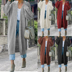 Women's Long Knit Coat with Open Front and Casual Fit