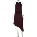 Women's Asymmetrical Strap Dress with Elegant Draping