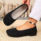 Women's Ballet Flats with Fine Bow Design