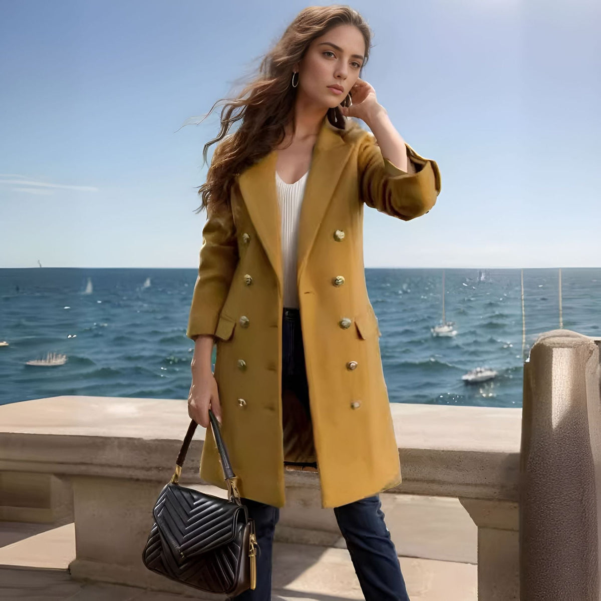 Elegant Double-Breasted Coat