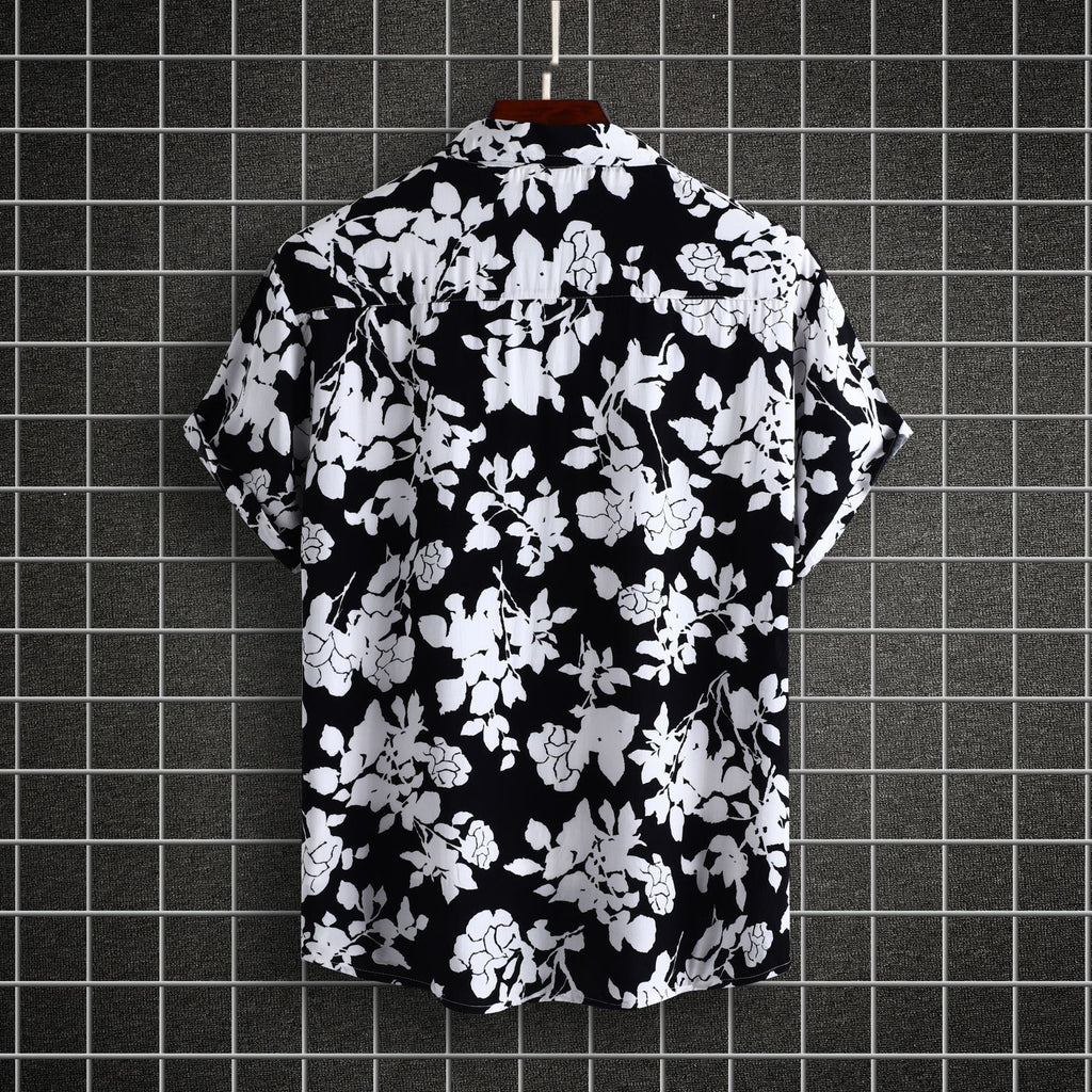 Women's Short-Sleeve Shirt with Floral Design