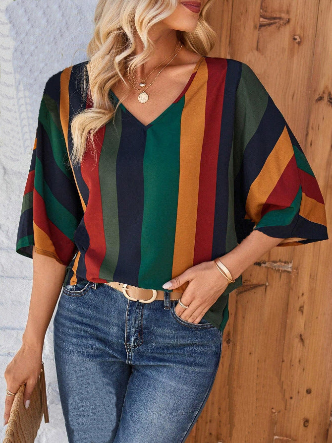 Women's Colorful Striped Top