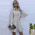 Women's Shirt Dress with Polka Dot Design and Button Details