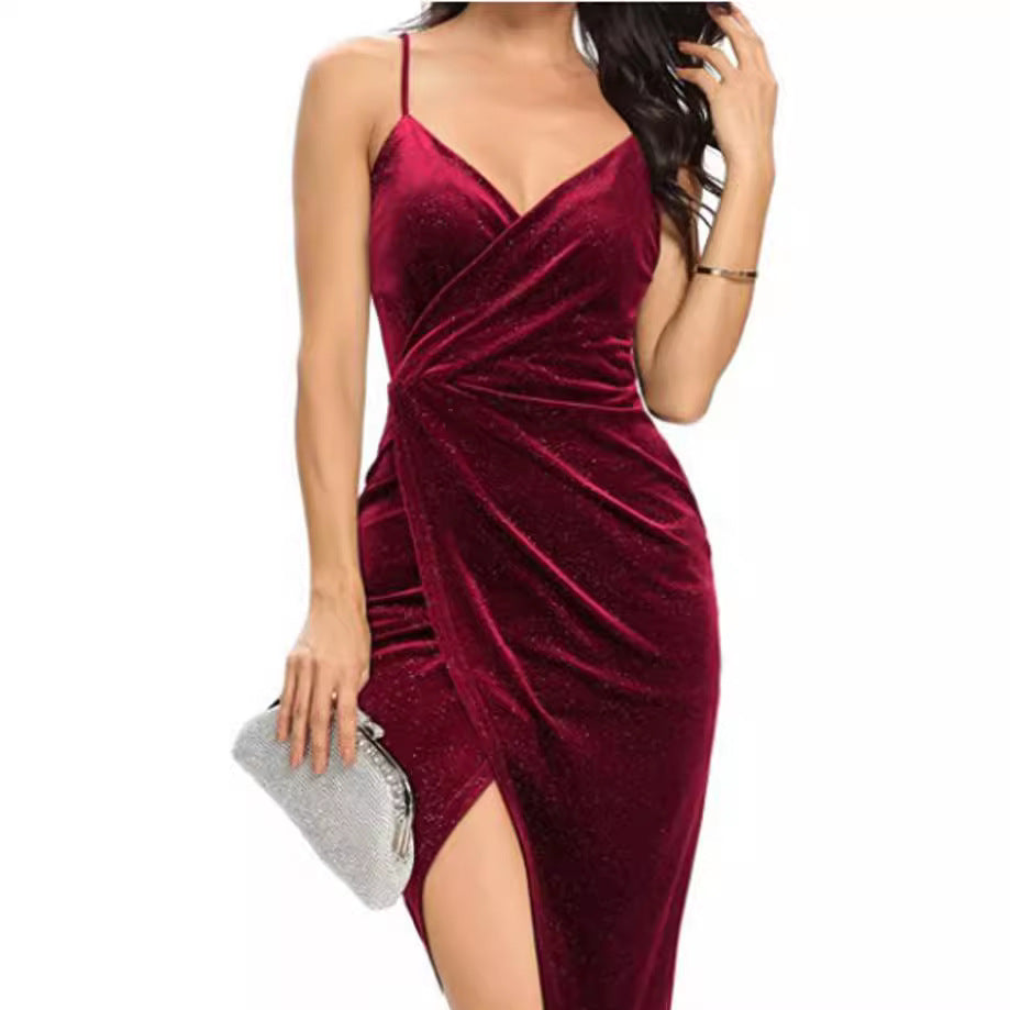 Women's Elegant Evening Dress with Sparkling Effect