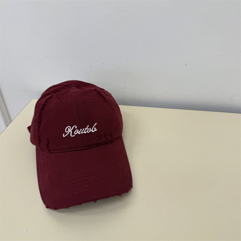 Men's Distressed Cotton Baseball Cap