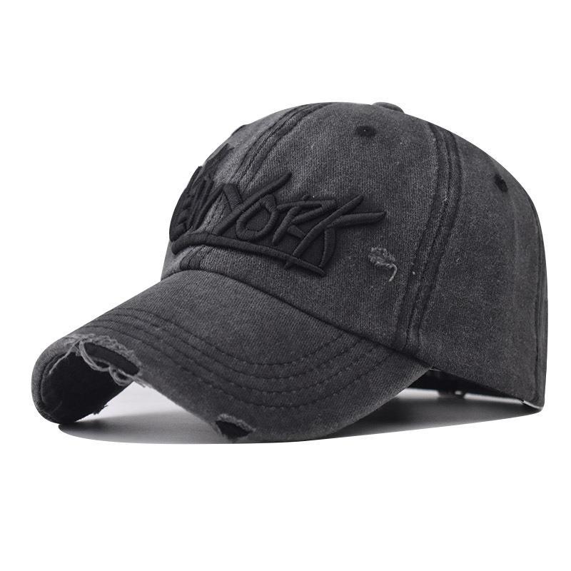 Men's Distressed Casual Embroidered Cap