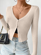 Women's Comfortable and Fitted Button-Up Cardigan
