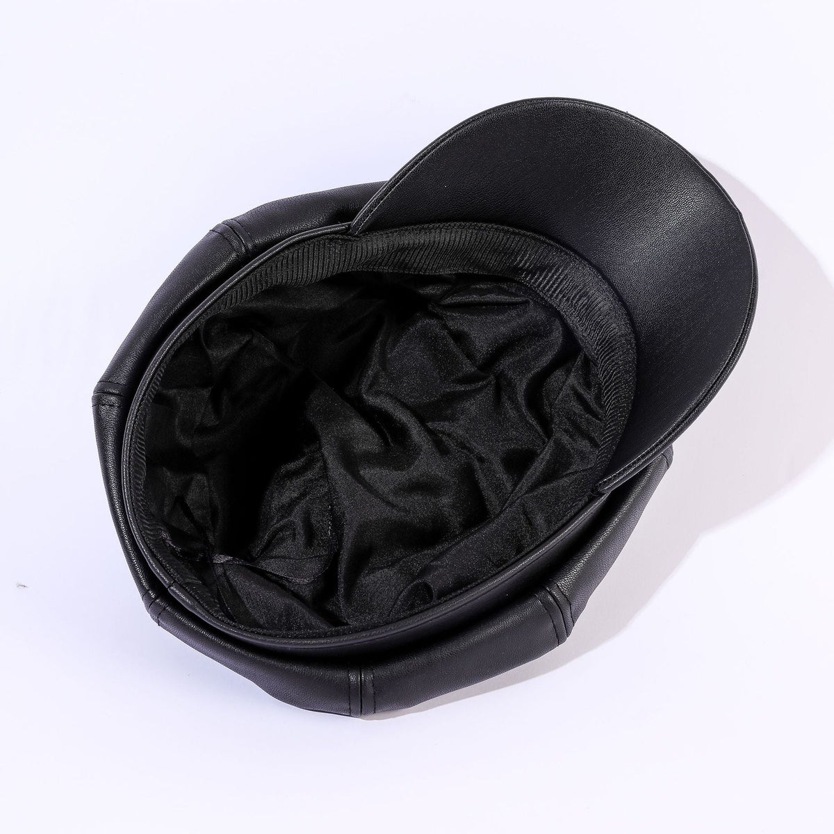 Women's Leather Baker Boy Cap with Classic Design