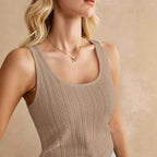 Women's Sleeveless Top with Textured Fabric