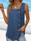 Sleeveless Button-Down Blouse