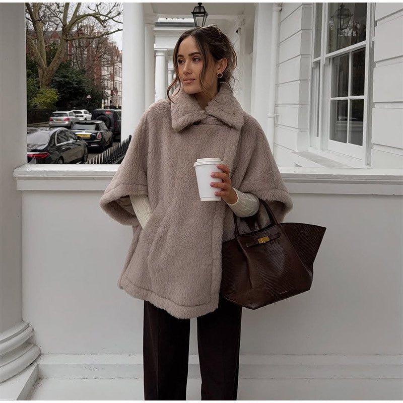 Women's Fluffy Poncho