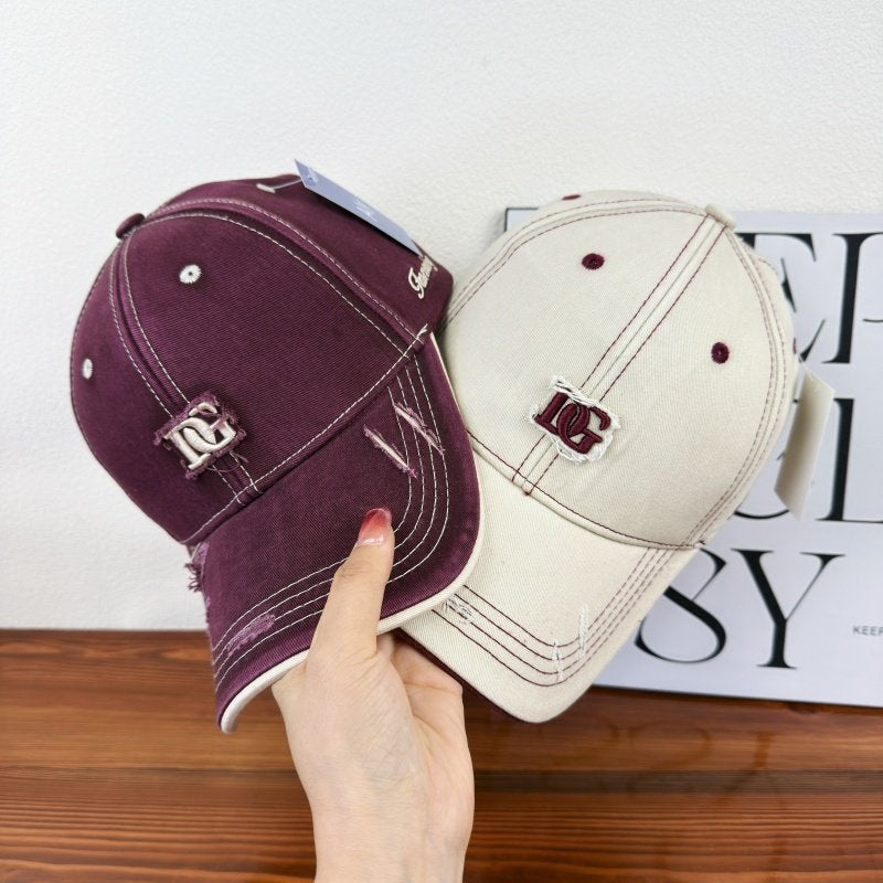 Men's Distressed Cotton Baseball Cap