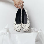 Women's Ballet Flats with Elegant Dot Pattern and Comfortable Lining