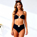 Women's Bandeau Bikini with Elegant Shell Details