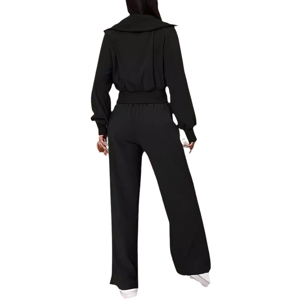 Women's Casual Zipper Wide-Leg Jumpsuit