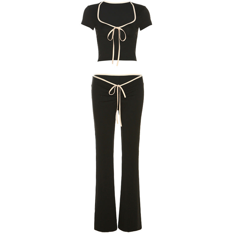 Casual Two-Piece Set with Drawstring