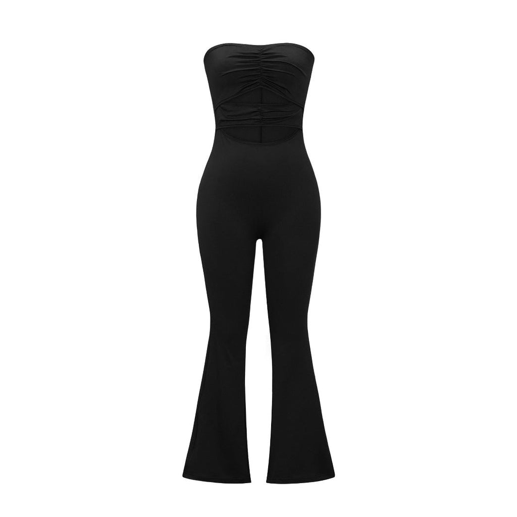 Women's Bustier Jumpsuit with Flared Legs