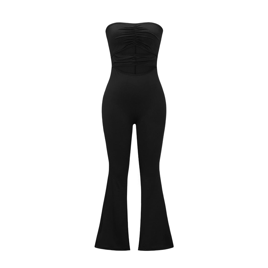 Women's Bustier Jumpsuit with Flared Legs