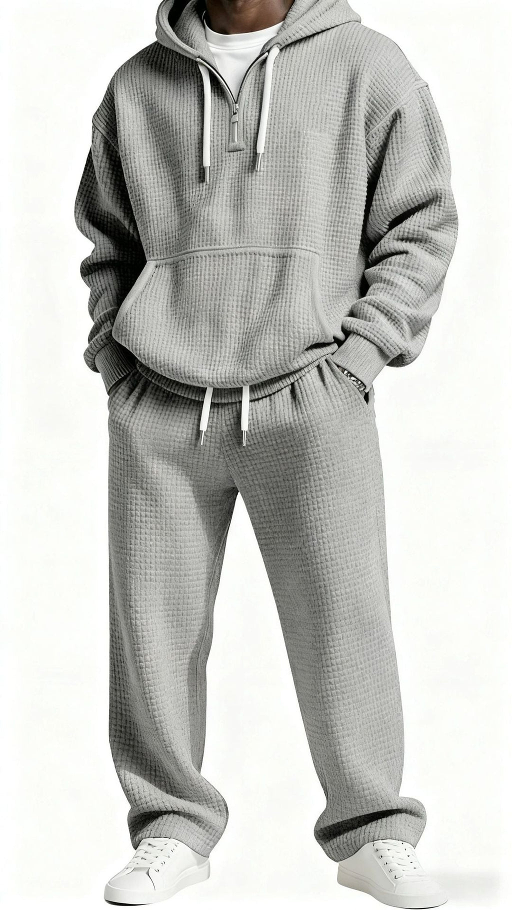 Men's Trendy Hoodie with Practical Zipper and Comfortable Jogging Pants