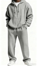 Men's Trendy Hoodie with Practical Zipper and Comfortable Jogging Pants