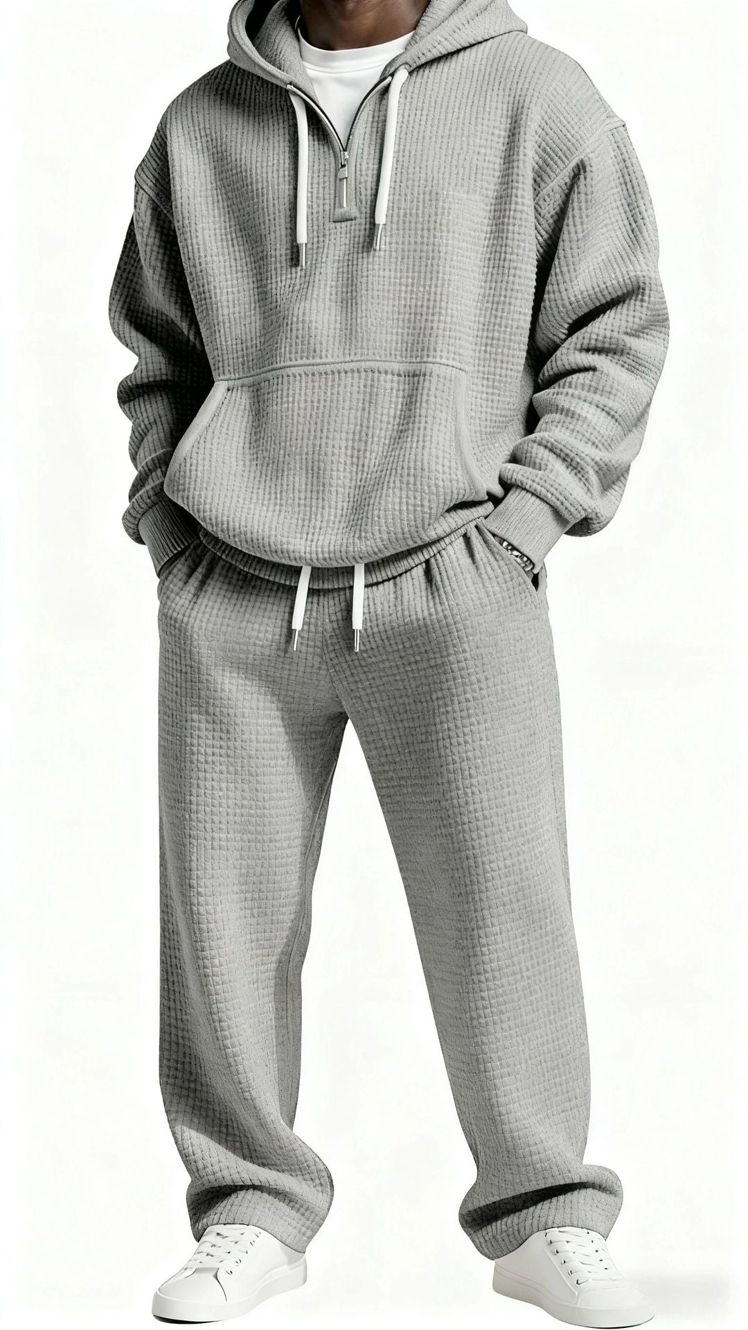 Men's Trendy Hoodie with Practical Zipper and Comfortable Jogging Pants