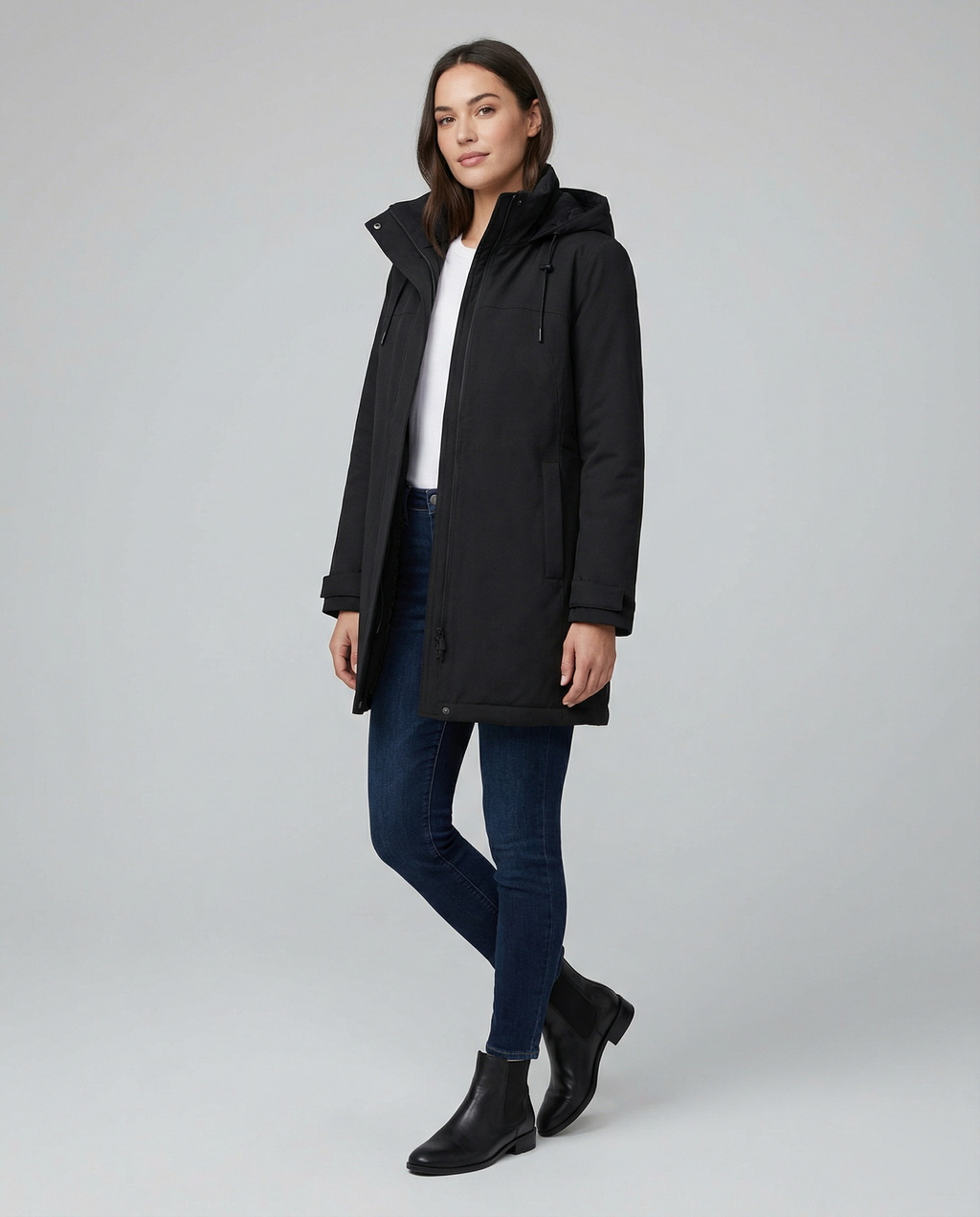 Women's Sporty Transitional Parka with Pockets