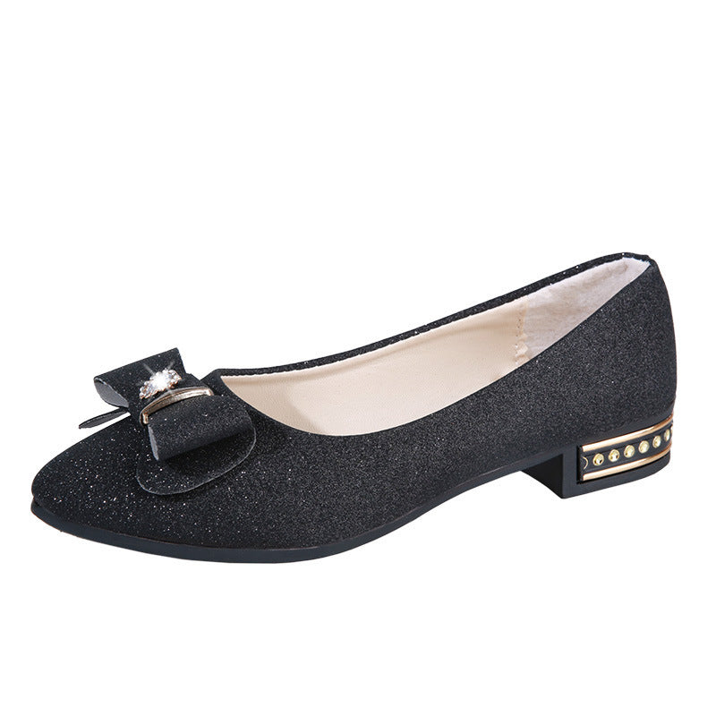 Women's Ballet Flats with Decorative Bow Design