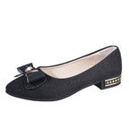 Women's Ballet Flats with Decorative Bow Design