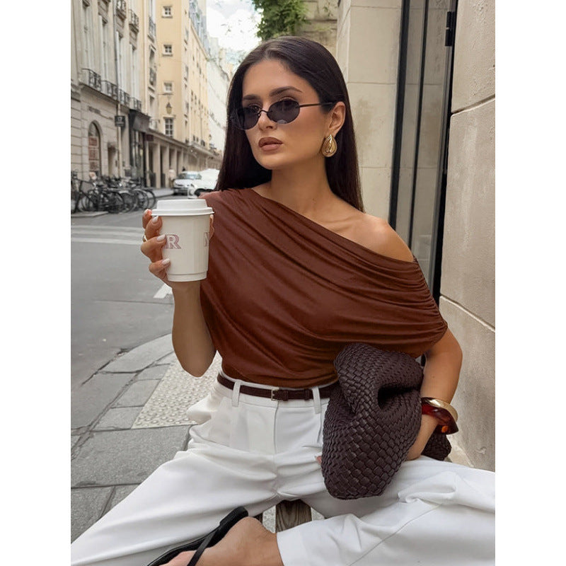 Women's Asymmetric Draped Top