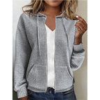 Women's Waffle Knit Jacket with Pockets