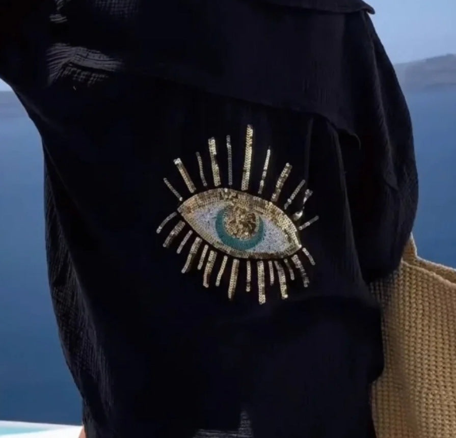 Women's Blouse with Unique Eye Embroidery