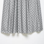 Women's Polka Dot Midi Skirt with Elastic Waist