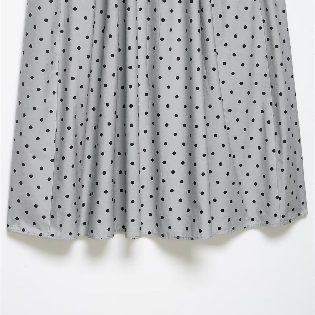 Women's Polka Dot Midi Skirt with Elastic Waist