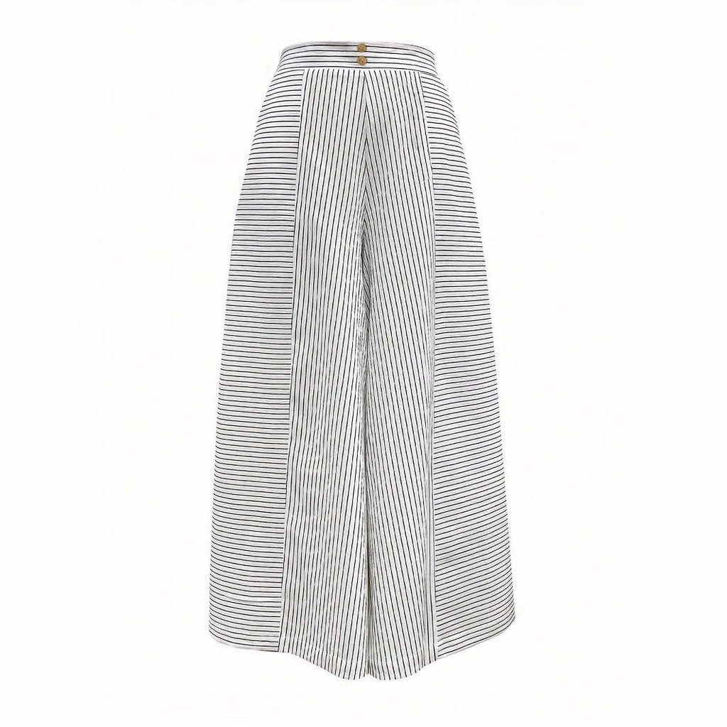 Women's High-Waisted Striped Culottes