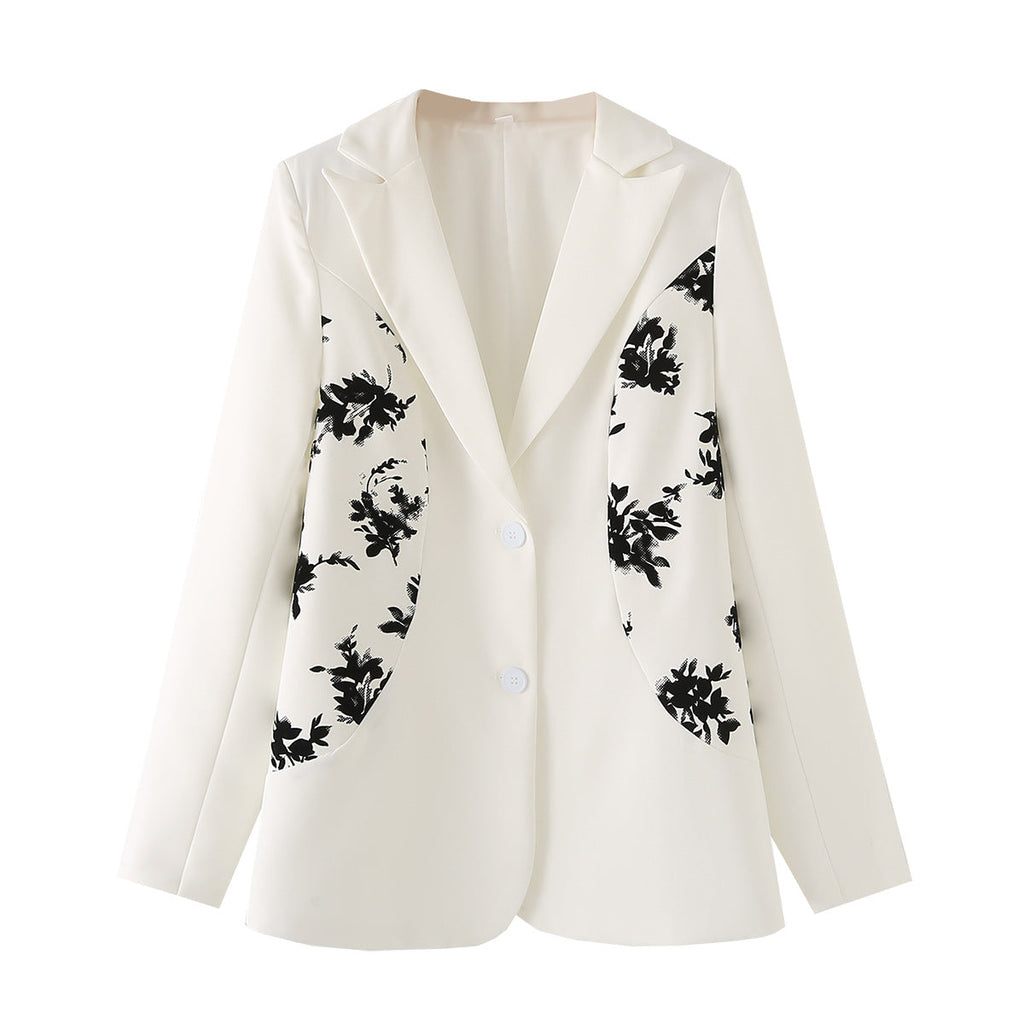 Women's Elegant Blazer with Floral Details