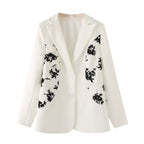 Women's Elegant Blazer with Floral Details