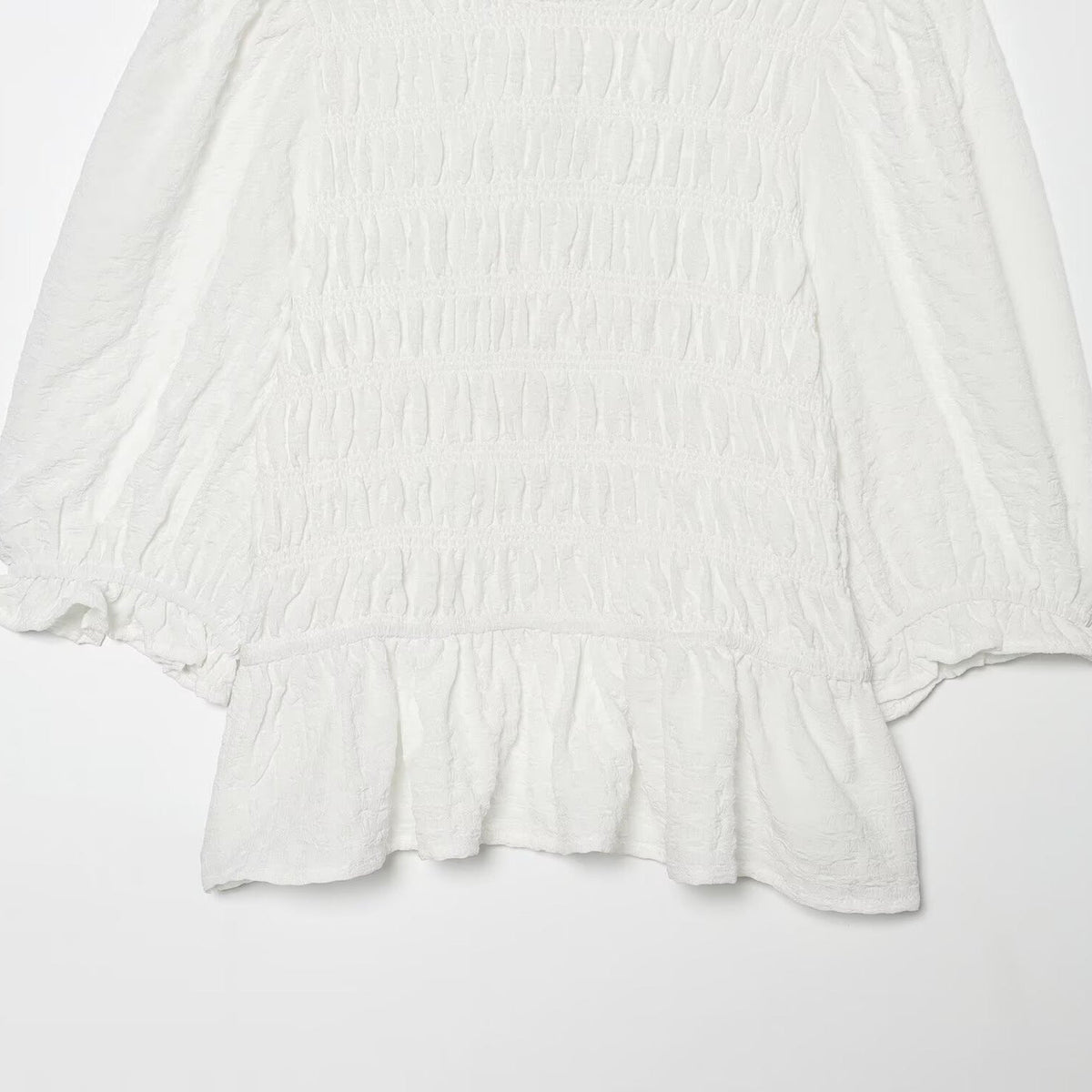 Women's Blouse with Ruffles and Balloon Sleeves