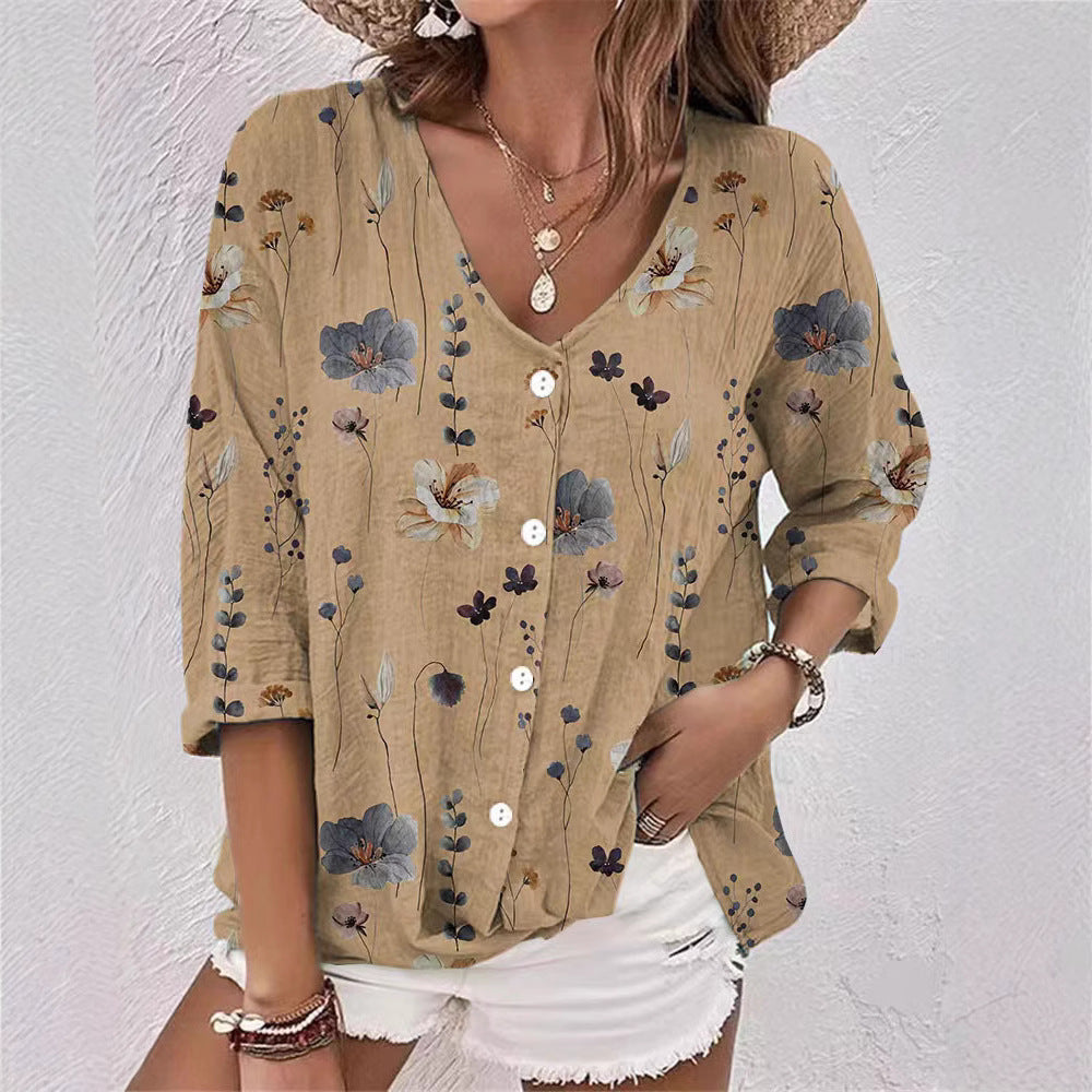 Women's Floral Print Blouse with Casual Fit