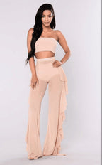 Women's Pull-On Boho Pants with Ruffles