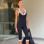 Elegant Jumpsuit with Lace Details and Tailored Silhouette
