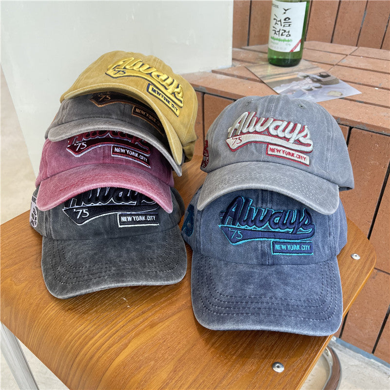 Men's Vintage-Inspired Distressed Cotton Baseball Cap