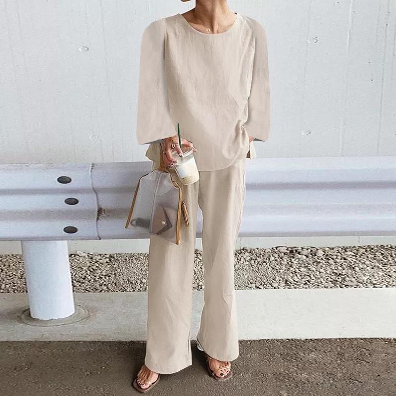 Casual Lounge Set with Side Slits