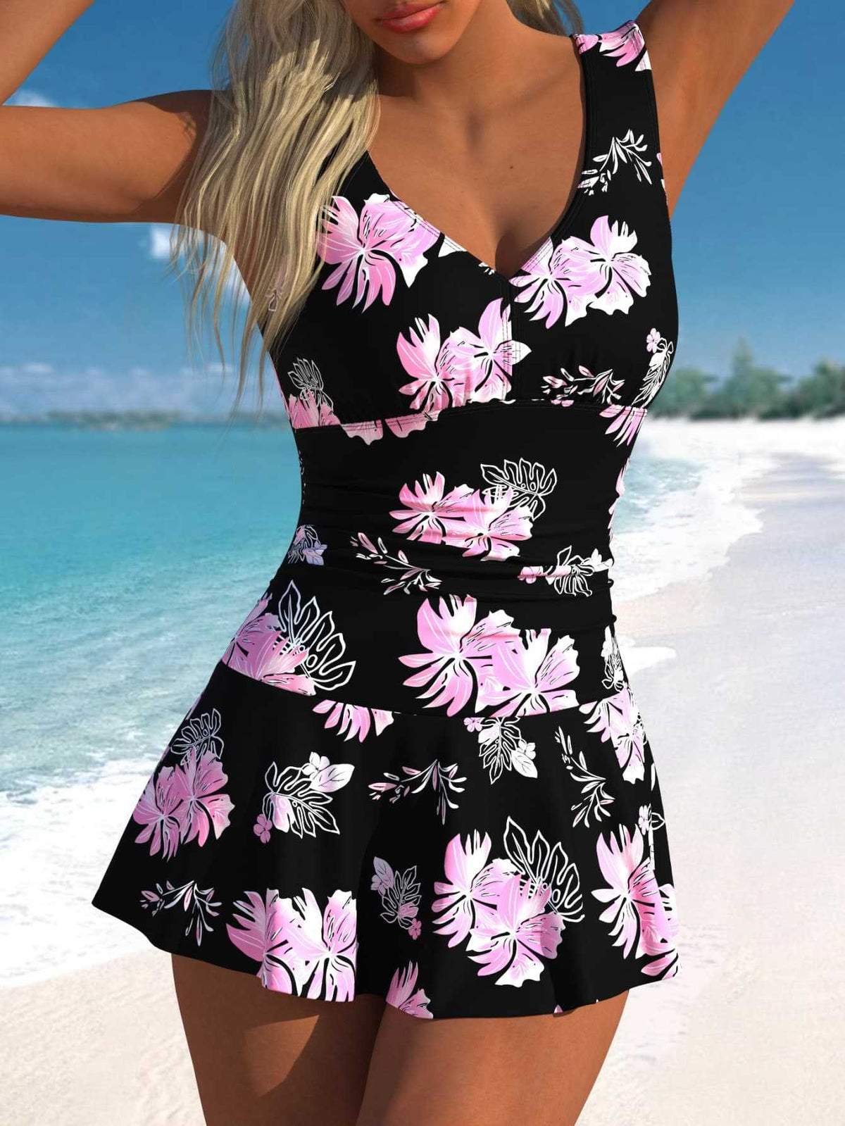 Women's Swimsuit with Elegant Ruffle Design and Modern Cut
